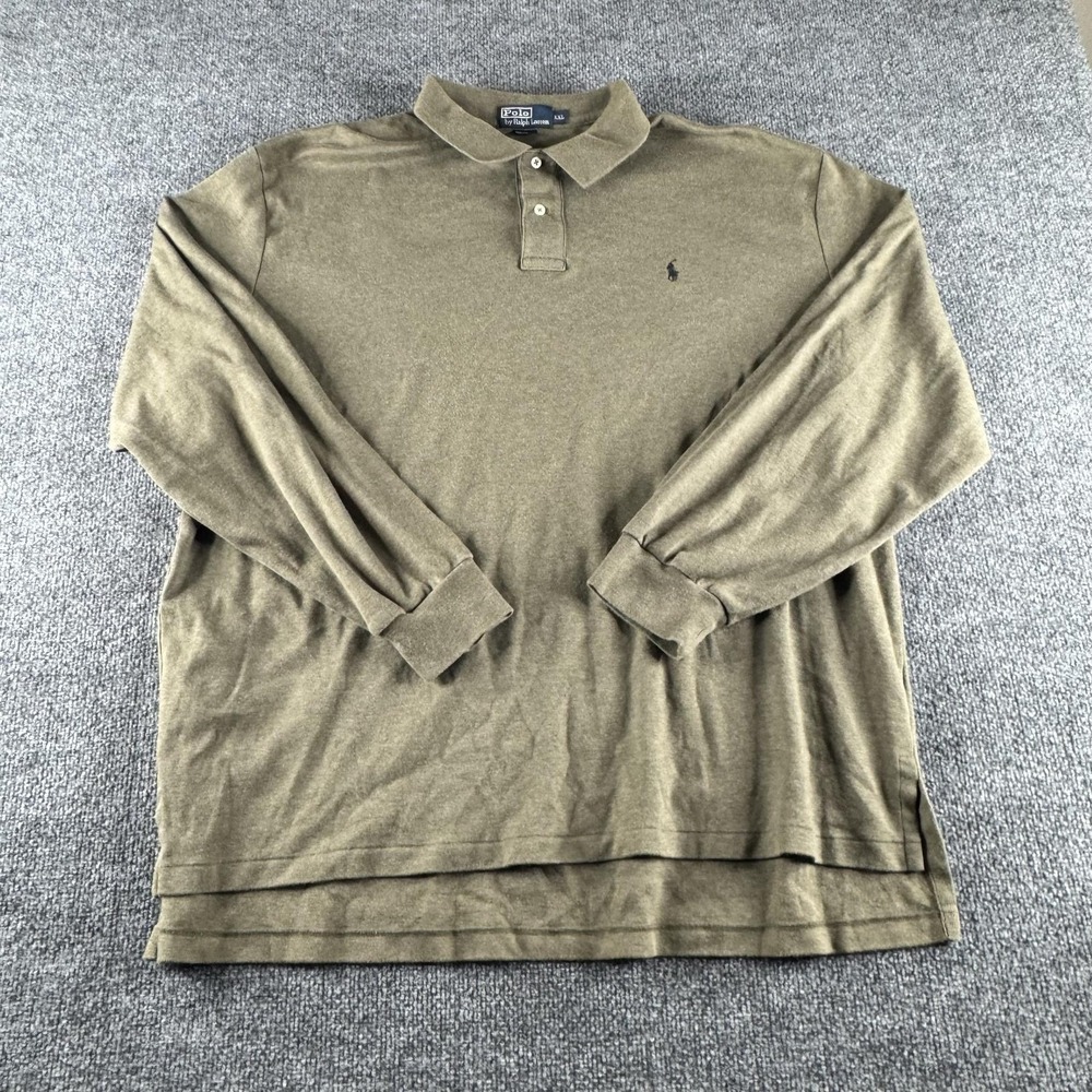 Polo Ralph Lauren Shirt Mens 2XL Green Long Sleeve Cotton Pony Logo Knit